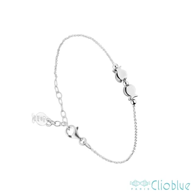 【CLIO BLUE】親親小可愛純銀手鍊 925純銀 情人魚 雙魚(法國巴黎品牌/925純銀)