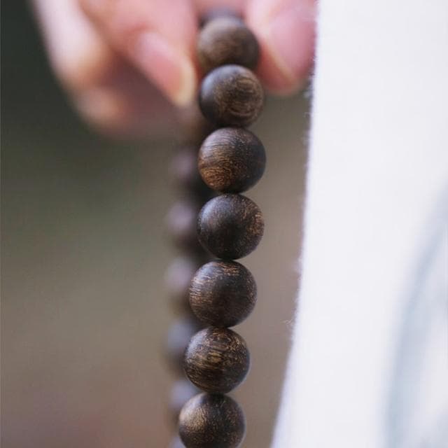 【MoonDy】沉香手串 黑油老料手鍊 開運手鍊 招貴人 生日禮物 圓珠手鍊 佛珠 送長輩 保平安 避邪手鍊