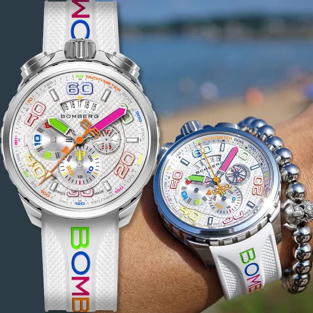 【BOMBERG】炸彈錶 BOLT-68 炫彩計時碼錶 手錶-45mm 送禮 禮物 推薦(BS45CHSS.049-7.12)