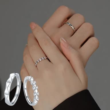 【LEEHER】生日禮物/對戒/結婚戒指/情侶戒指/求婚戒指/純銀戒指/鋯石戒指/男戒指/女戒指/可調式戒指