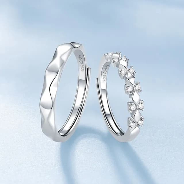 【LEEHER】生日禮物/對戒/結婚戒指/情侶戒指/求婚戒指/純銀戒指/鋯石戒指/男戒指/女戒指/可調式
