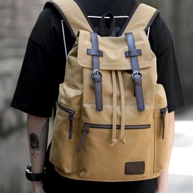 【LEEHER】父親節禮物 男包/包包/帆布包/水桶包/牛仔包/帆布後背包/復古包包/大容量後背包/帆布水桶包/學生