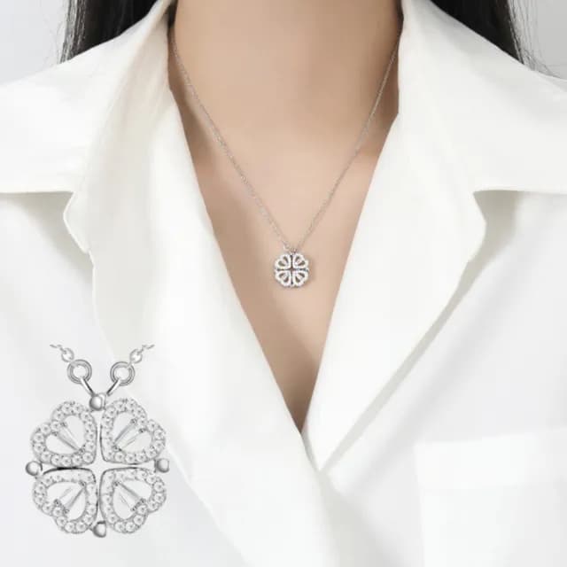 【LEESA】父親節禮物 純銀項鍊\四葉草項鍊\幸運草項鍊\抗氧化\氣質項鍊\吊墜項鍊\鎖骨鏈\生日禮物\七夕禮物