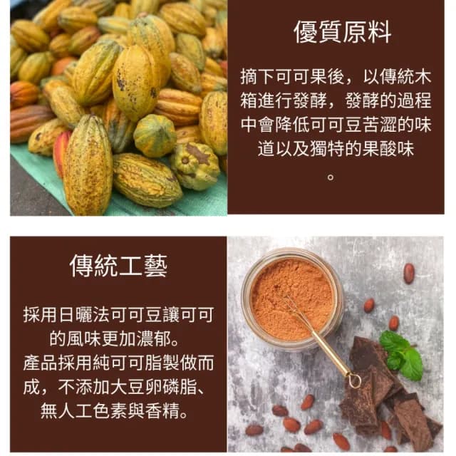 【多儂莊園工坊】100% 天然 無糖可可粉 外出包20入 母親節禮物(生可可粉 輕焙可可粉)