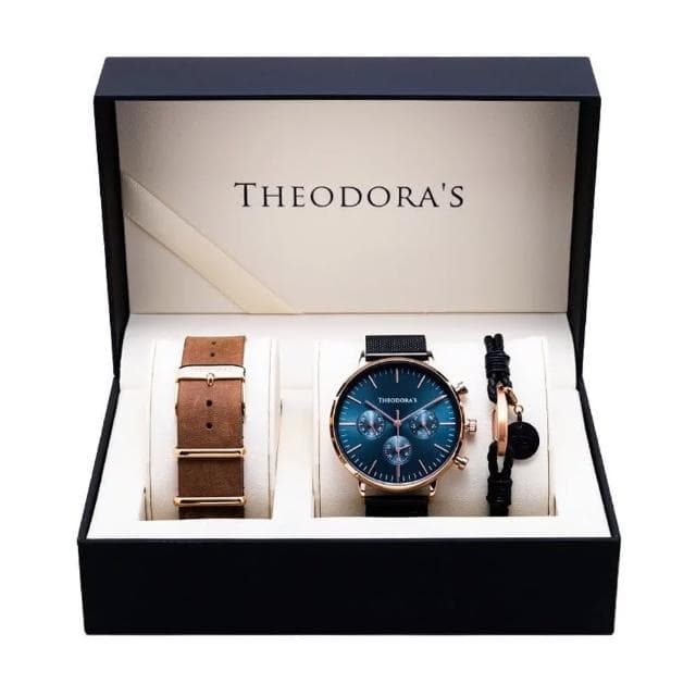 【THEODORA’S 希奧朵拉】(可選色)情侶禮盒-男女款 Apollo 金屬腕錶(情侶禮物 送女生 送男生)