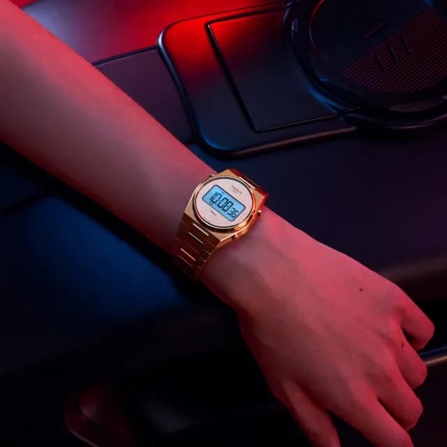 【TISSOT 天梭 官方授權】PRX系列 復古時尚 數位腕錶 父親節 禮物 送禮 推薦(T1374633302000)