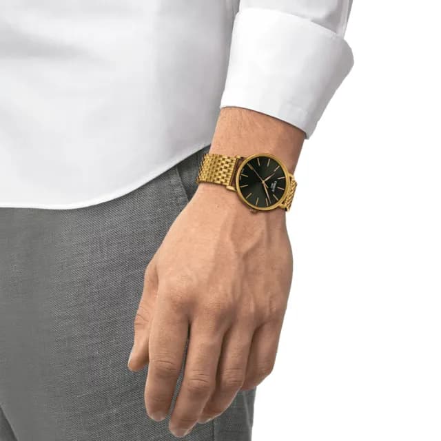 【TISSOT 天梭 官方授權】EVERYTIME LADY 金x橄欖綠 時尚腕錶 畢業禮物 送禮 推薦(T1434103309100)