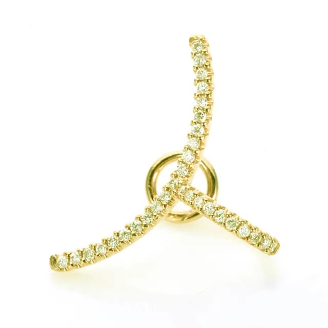 【DOLLY】情人節禮物 0.16克拉 天然鑽石 F/VS2 18K黃K金耳骨夾耳環(母親節 情人節 交換禮物首選)