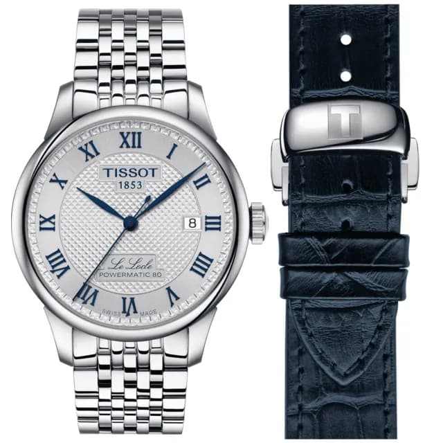 【TISSOT 天梭 官方授權】LE LOCLE 力洛克系列 羅馬字 機械腕錶 父親節 禮物 送禮 推薦(T0064071103303)