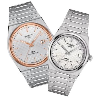 【TISSOT 天梭 官方授權】PRX系列 復刻機械對錶 畢業禮物 送禮 推薦(T1374072103100/T1372071111100)