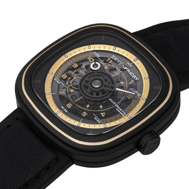【SEVENFRIDAY】T系列 自動上鍊機械錶-經典黑金/45.6x45mm 送禮 禮物 推薦(T2/06)