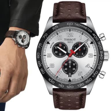 【TISSOT 天梭 官方授權】PRS516 CHRONOGRAPH 三眼計時腕錶 畢業禮物 送禮 推薦(T1316171603200)