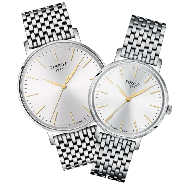 【TISSOT 天梭 官方授權】EVERYTIME 時尚對錶 父親節 禮物 送禮 推薦(T1434101101101 / T1432101101101)