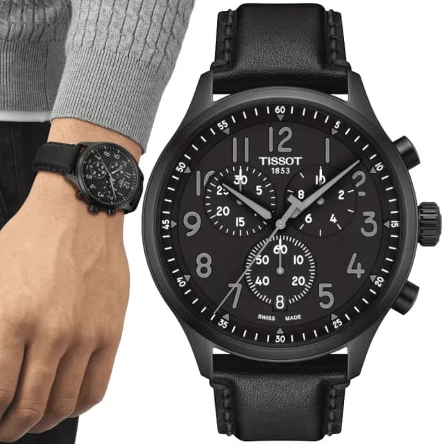 【TISSOT 天梭 官方授權】CHRONO XL 韻馳系列 三眼計時腕錶 父親節 禮物 送禮 推薦(T1166173605200)