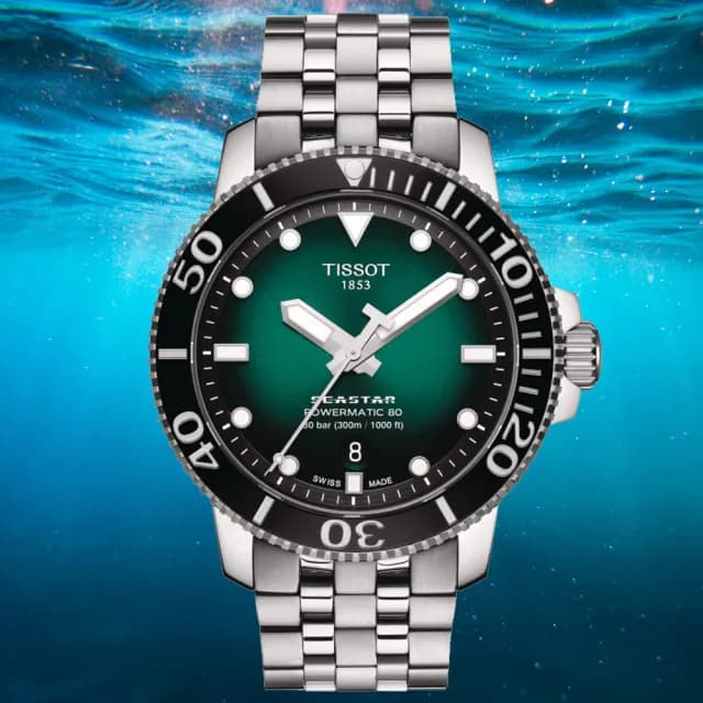 【TISSOT 天梭 官方授權】SEASTAR1000海星系列 潛水機械腕錶 七夕 情人節 禮物 送禮 推薦(T1204071109101)