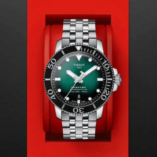【TISSOT 天梭 官方授權】SEASTAR1000海星系列 潛水機械腕錶 七夕 情人節 禮物 送禮 推薦(T1204071109101)