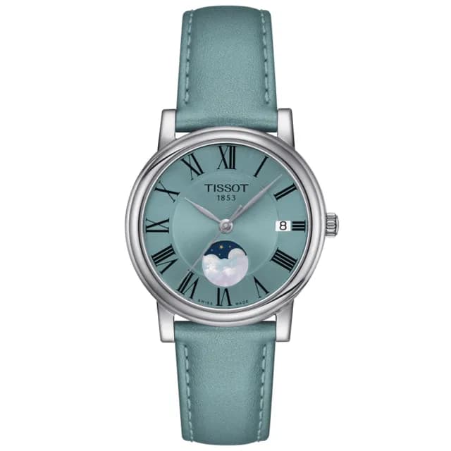 【TISSOT 天梭 官方授權】CARSON系列 簡約時尚月相腕錶 畢業禮物 送禮 推薦(T1222231635300)