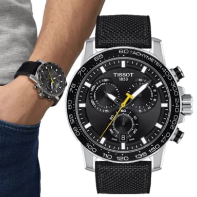 【TISSOT 天梭 官方授權】SUPERSPORT CHRONO 三眼計時腕錶 母親節 禮物 推薦(T1256171705102)