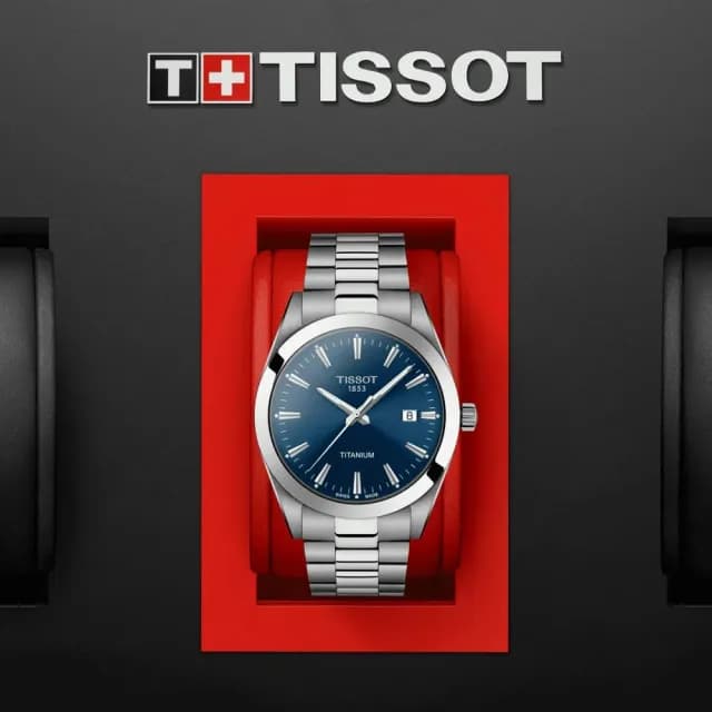 【TISSOT 天梭 官方授權】低敏輕巧 鈦金屬 紳士腕錶 七夕 情人節 禮物 送禮 推薦(T1274104404100)