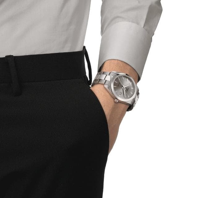 【TISSOT 天梭 官方授權】低敏輕巧 鈦金屬 紳士腕錶 母親節 禮物 推薦(T1274104408100)