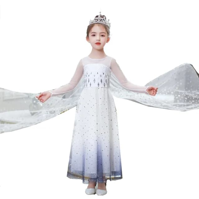 【橘魔法】白色女王漸層公主服(萬聖節 服裝 角色扮演服裝 長裙 公主洋裝 角色扮演 女童 兒童 童裝)