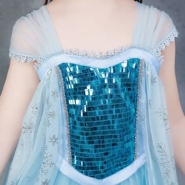 【橘魔法】藍色亮片紗裙公主服 （不含皇冠魔法棒）(萬聖節 角色扮演 長裙 洋裝 女童 兒童 童裝 聖誕服裝)