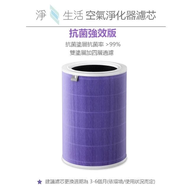 【淨生活】小米淨化器4Pro抗菌強效版濾芯(米家空氣淨化器濾芯 HEPA濾芯 活性碳 買就送靜電除效過濾棉)