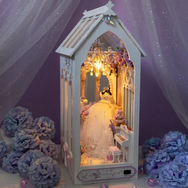 【半島良品】DIY手做創意永恆芳菲小屋(智趣屋畢業禮物 聖誕禮物 生日禮物 桌上擺飾小夜燈)