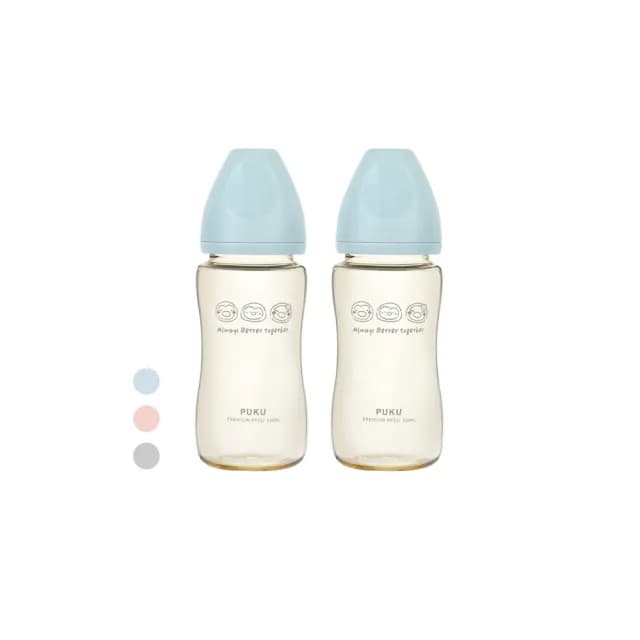 【PUKU 藍色企鵝】飽飽歐蕾 PPSU 寬口 防脹 奶瓶330ml(2入)