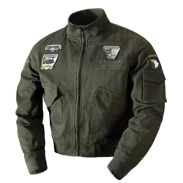 【巴黎精品】父親節禮物 軍裝外套復古工裝古著(短版刺繡徽章空軍男夾克3色a1hg22)