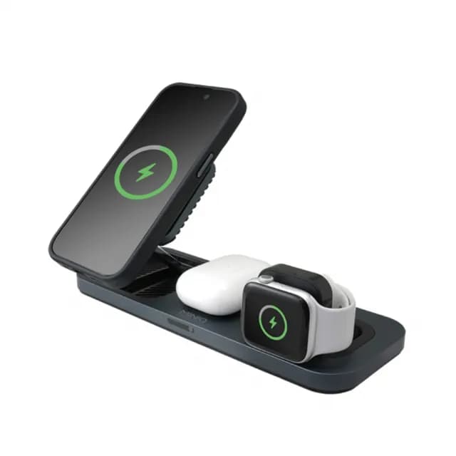 【MINIQ】3in1 22.5W 鋁合金磁吸無線充電器 台灣製造、通過BSMI認證(手機/手錶/耳機)