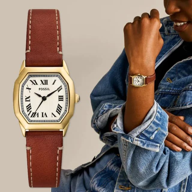 【FOSSIL】Harlow 復古真皮錶帶女錶-27mm 禮物 送禮 推薦(ES5364)