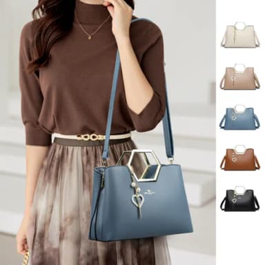 【Rosse Bags】母親節禮物 質感時尚多隔層大容量手提包 肩背包 斜背包(米白色 / 卡其色 / 棕色