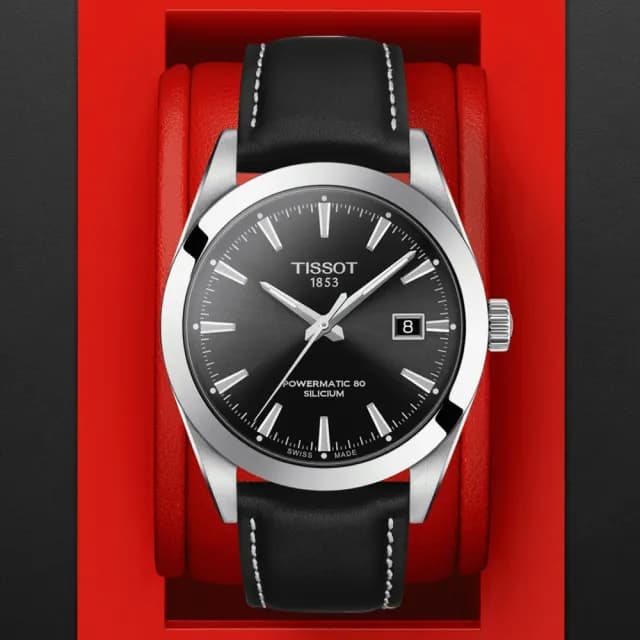 【TISSOT 天梭 官方授權】GENTLEMAN 簡約時尚機械腕錶 畢業禮物 送禮 推薦(T1274071605100)