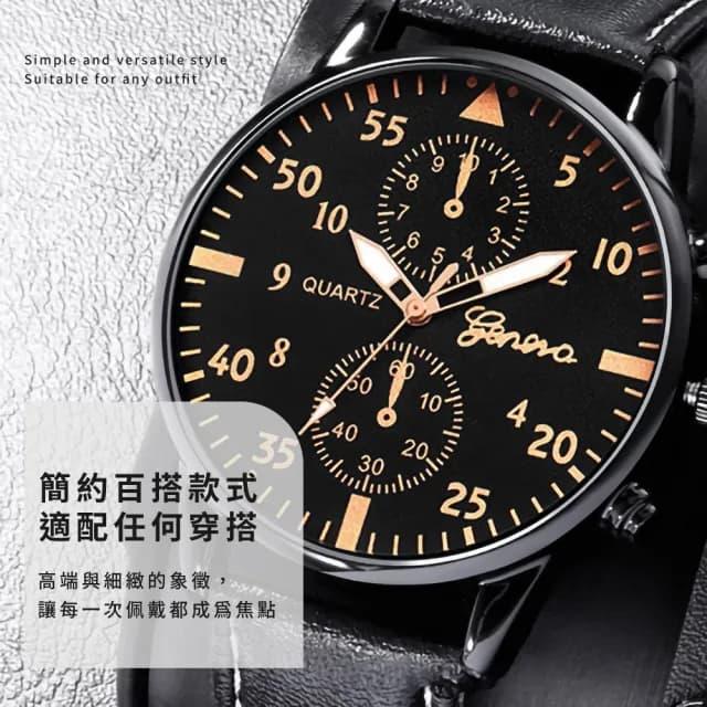 【百搭腕錶】闇黑玫瑰金商務手錶(石英錶 休閒錶 方形錶 腕錶 男錶 禮物 簡約手錶 國中 高中生 錶帶)