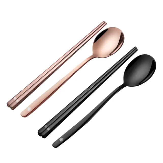 【Beroso 倍麗森】316不鏽鋼方筷子湯匙餐具組(SGS檢驗合格/露營餐具/環保餐具)