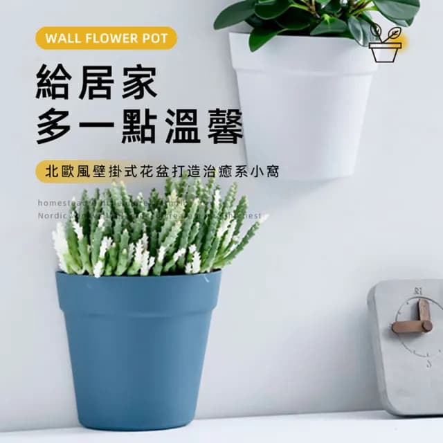 【JOHN HOUSE】免釘貼壁掛花盆 免打孔 北歐風牆面花盆 懸掛花盆 多肉植物花盆(壁掛盆栽)