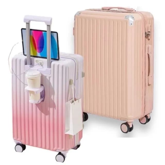 【Bogazy】Travel遊趣 20吋USB充電/掛勾/杯架多功能行李箱登機箱(多色任選)