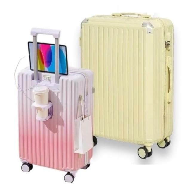 【Bogazy】Travel遊趣 20吋USB充電/掛勾/杯架多功能行李箱登機箱(多色任選)