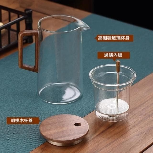 懶人泡茶壺飄逸杯 玻璃茶具套裝組 750ml(茶杯 茶壺 茶具 泡茶 送禮 父親節禮物 長輩禮物)