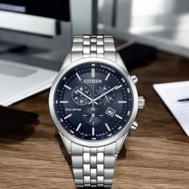【CITIZEN 星辰】Eco-Drive 光動能計時腕錶 手錶 男錶 禮物 推薦(AT2570-56L)