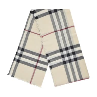【BURBERRY 巴寶莉】格紋羊毛圍巾(石色)