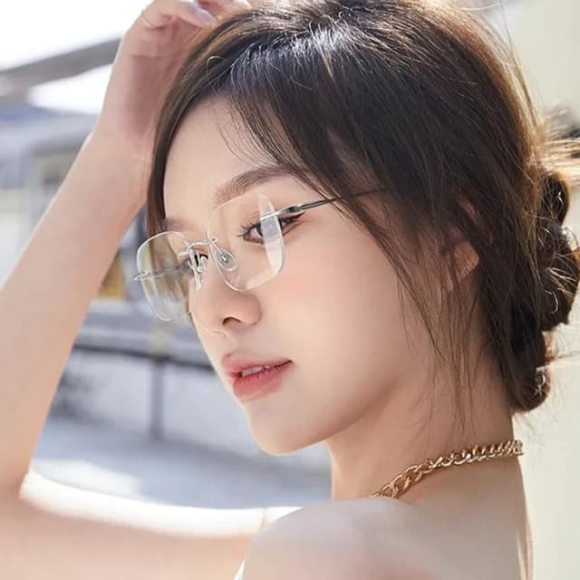 【LEESA】全鈦眼鏡架\文青眼鏡\無度數眼鏡\無邊框眼鏡\眼鏡\鏡框\鏡架\純鈦眼鏡\無框眼鏡\