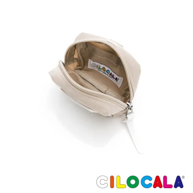 【CILOCALA】亮彩尼龍防潑水可扣式零錢包(雙11/米色)