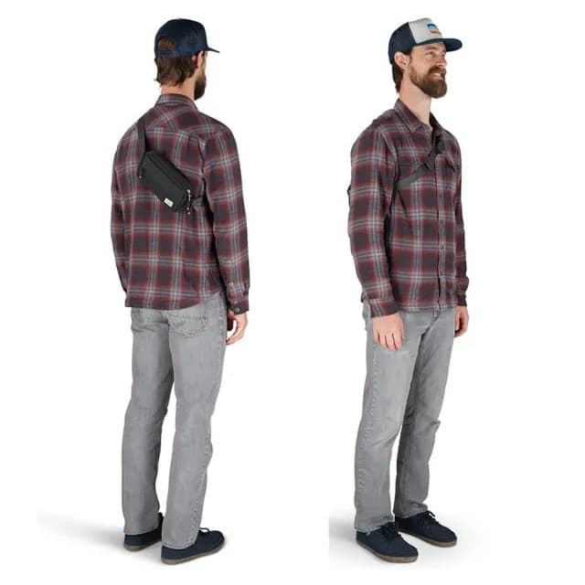 【Osprey】情人節禮物 Arcane Waist 隨身輕便腰包 復古黑(胸包 運動腰包 旅行腰包)