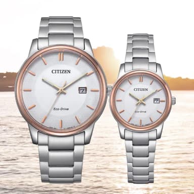 【CITIZEN 星辰】PAIR 光動能 簡約時尚 三針對錶 情侶錶 畢業禮物 送禮(BM6979-74A/EW2319-71A)