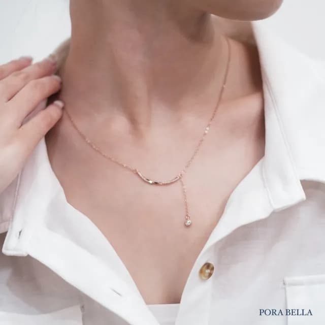 【Porabella】S925純銀微笑項鍊 莫比烏斯項鍊 鋯石項鍊 小眾設計款 情人節禮物 生日禮物 Necklace