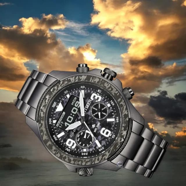 【CITIZEN 星辰】Promaster 35 週年限量版 光動能運動錶 迷彩 男錶 禮物 推薦(JV1008-63E)