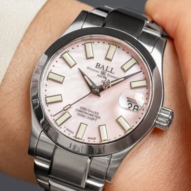 【BALL 波爾】EngineerIII 粉色珍珠貝 天文台認證機械錶 中性錶 女錶-36mm 送禮 禮物 推薦(NL9616C-S1C-PK)