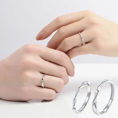 【KT DADA】情侶對戒 結婚戒指 求婚戒指 對戒 指環 純銀戒指 可調節戒指 銀戒指 男戒指 女戒指 新婚禮物